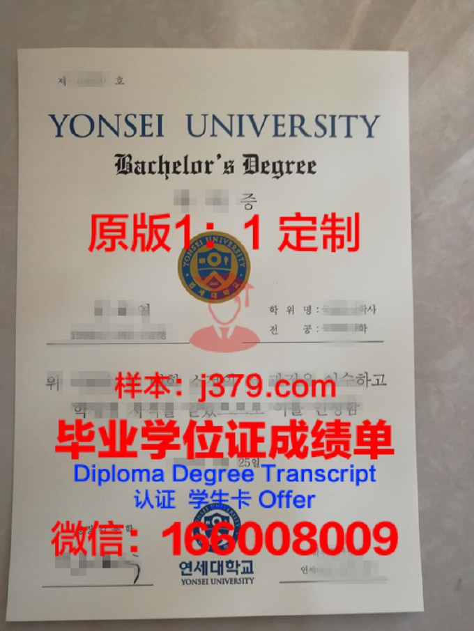 世翰大学毕业证书模板(延世大学毕业证)