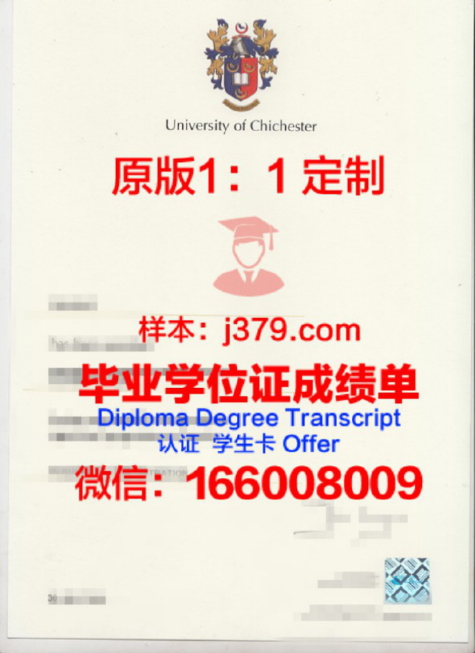 奇切斯特学院毕业证样品Chichester College Diploma